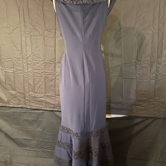 Ralph Lauren 10 Claudinah Navy Blue Lace Off Shoulder Mermaid Evening Dress Gown - Picture 8 of 11